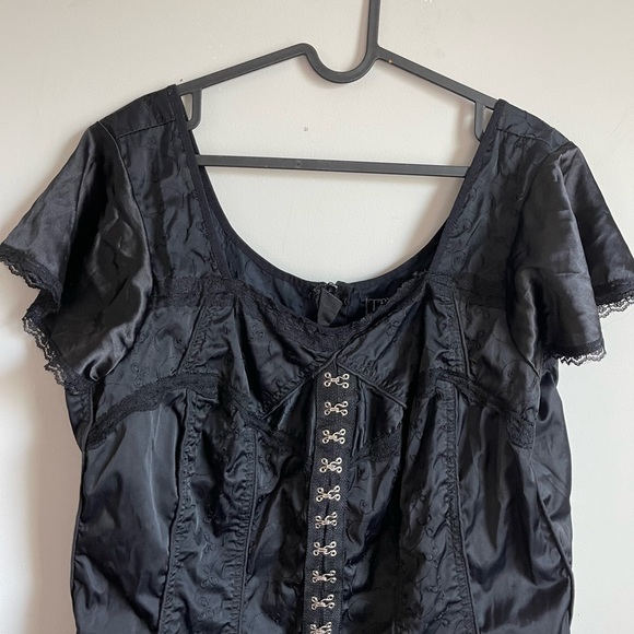 Vintage Tripp NYC Black Lace Corset Gothic Women’s 3X Steampunk Top Blouse Y2K - Picture 2 of 5